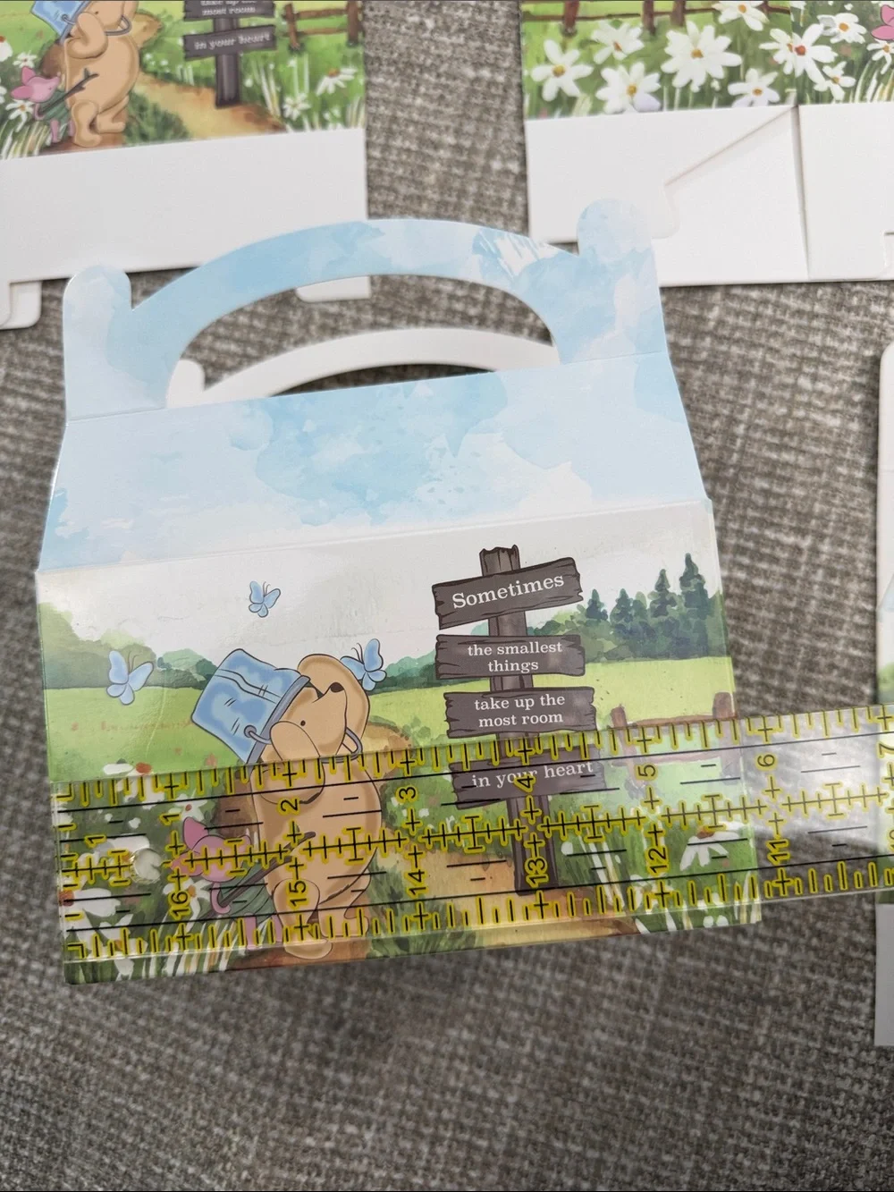 Cute Bear-Themed Blue Party Favor Box Pooh bear gifting gift boxes